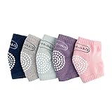 NASHRIO Baby Knee Pads for Crawling (5 Pairs), Elastic Anti-Slip and Protect Infants & Toddlers Knees, Elbows and Legs for Boys and Girls (Unisex)