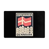 Dreckmatte Dänische Flagge - Kopenhagen - Dänemark Waschbar Fußabstreifer Hochwertige Fußmatte Für Küche Büro Terrasse 60X40Cm