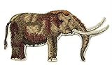 Iceage Mastodon Patch Iron-on Embroidered Applique for Clothing Vest, Sew-on Decorative Embroidery, Badge Emblem, Extinct, North America,Wild Animals, Nature Souvenir