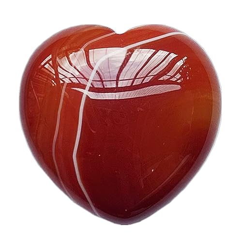 Bacatgem 1 Pcs Natural Carnelian Palm Worry Carved Heart Love Stone,1.57 inchs Crystals and Healing Stones by Bacatgem - Used condition - US$10.52