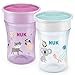 NUK Magic Cup vaso antiderrame bebe | Borde a prueba de derrames de 360° | +8 meses | Sin BPA | 230 ml | Gata/Koala (Rosado) | 2 unidades
