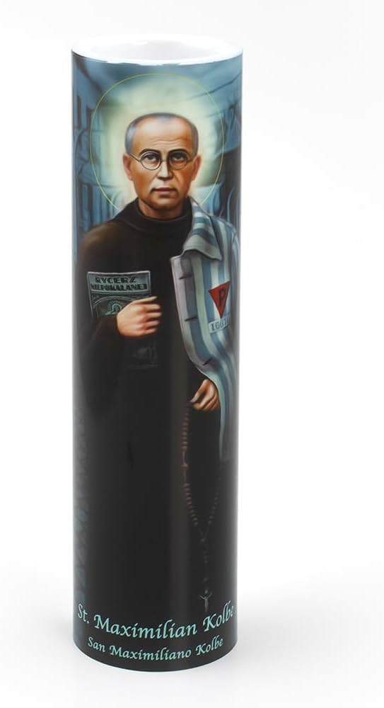 St Max Kolbe, LED Flameless Devotional Prayer Candle