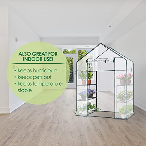 Garden Elements Personal Plastic Indoor/Outdoor Standing Greenhouse for Seed Starting and Propagation, Frost Protection, Clear, Medium, 56" x 29" x 77" - Image 4