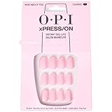 OPI xPRESS/ON Mod About You | Baby Pink Short Round Press On Nails | With Nail Glue | Long Lasting, Reusable, Non-damaging