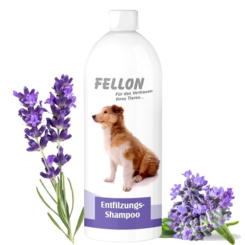 Fellon Entfilzungsshampoo für Hunde – Sanfte, pH-neutrale Pflege für leichtes Entfilzen – Biologisch – Für alle Rassen, Langhaar & Kurzhaar – Verhindert Verfilzungen & Juckreiz – 1 Liter