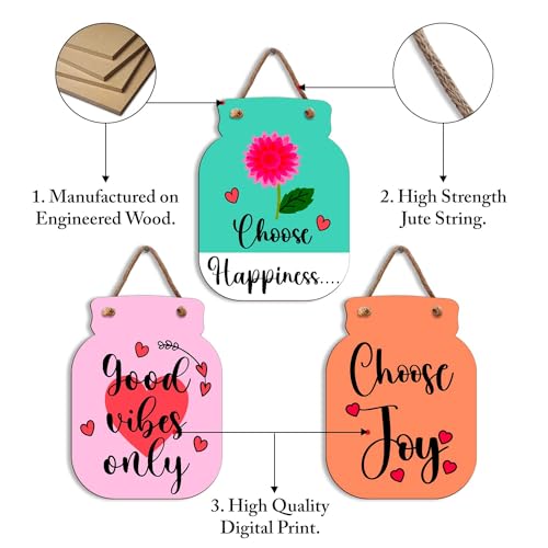 Image of Zesta Wooden Wall Hanging Decorative Items /Hanging Home Wall Decor Items /MDF Decoration Items for Home /Cute Wall Art For Living Room /Home Decor Items Living Room (JAR-03)