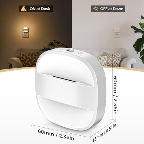 Image of DORESshop Night Lights Plug Into Wall,4 Pack Foldable Night Light | Portable Dimmable Mini Nightlight with Dusk to Dawn Sensor,3000K Ideal Travel Night light for Bedroom Stairs Hallway
