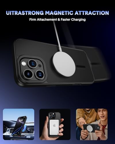 Saiuxiu for iPhone 16 Pro Max Case,Compatible with MagSafe, Includes Tempered Glass Screen & Lens Protectors, Translucent Matte Anti-Fingerprint, Slim Full-Body Military Grade Shockproof case - image 4