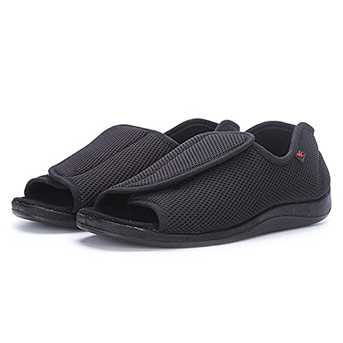 Chaussures diabétiques réglables avec semelles minces, légères et soft noires - 2