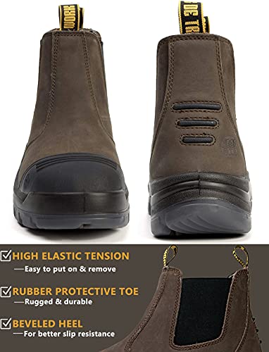 Handmen Work Boots For Men, Steel Toe Waterproof Working Boots, Slip Resistant Slip-On Safety Static Dissipative Working Shoes (Cf822D, 11) #TOP4