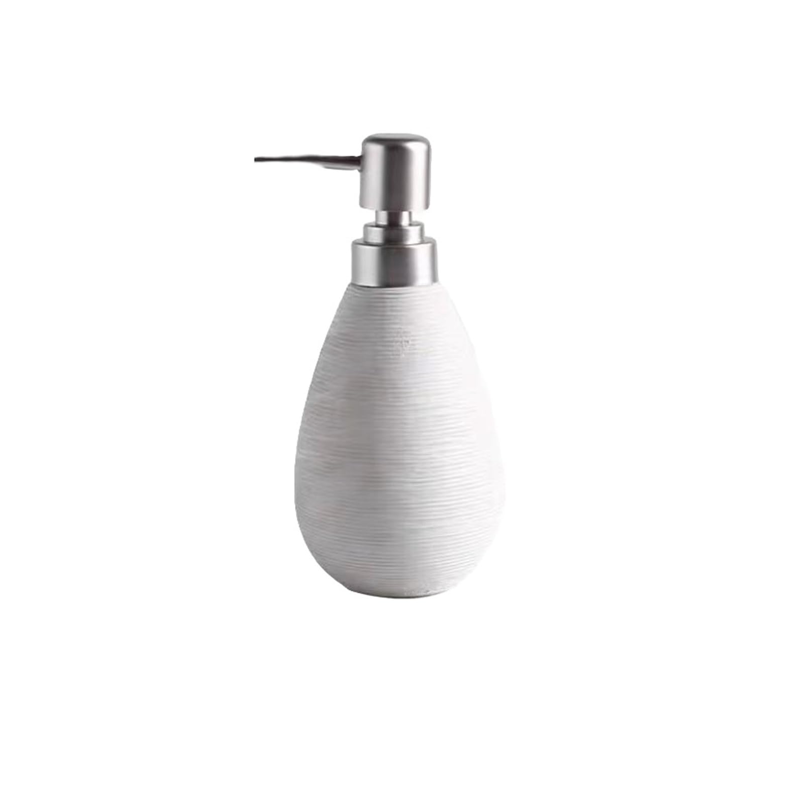 WDSOPK Bathroom accessories Soap Dispenser Ceramic Brushed Bathroom Soap Dispenser Refillable Liquid Dispenser Lotion Bottle with Stainless Steel Home & Kitchen (White Small)
