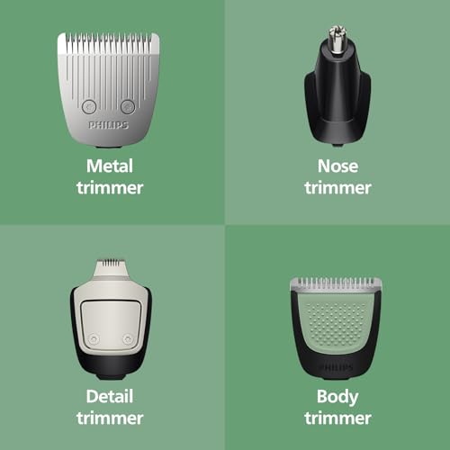 Image of Philips India's No.1 Men's Trimmer | Skin Safe Grooming | 13-in-1 Essential Body Kit - Face, Hair & Body | BeardSense Technology | Nose /Ear Trimming | 5 yrs* warranty | 120 Min Runtime | MG5942 /15