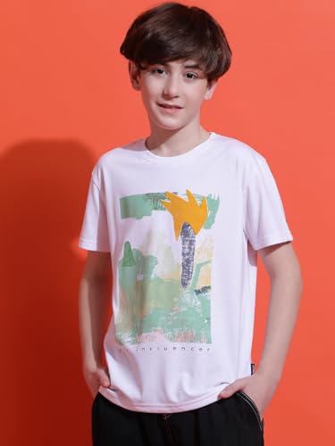Image of Li'l Tomatoes Boys Cotton T-Shirt | Graphic Printed Half Sleeve Casual Summer Wear | Soft & Breathable | 9-16 Years