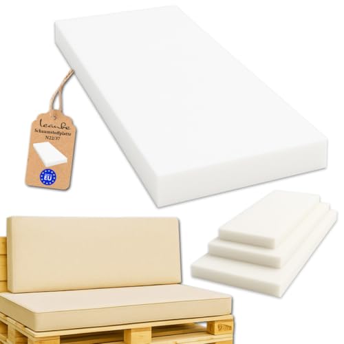 Leanbe Schaumstoffplatte – Polsterschaum Mittelhart N2237 – Schaumstoff Matratze, Möbelschaum,