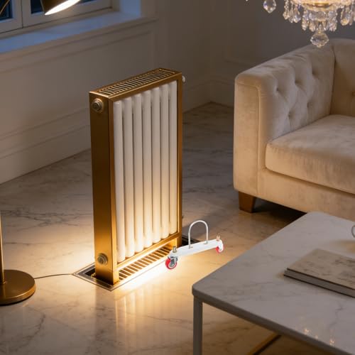 Soporte de hierro YARNOW con ruedas de plástico para radiador de aceite 7