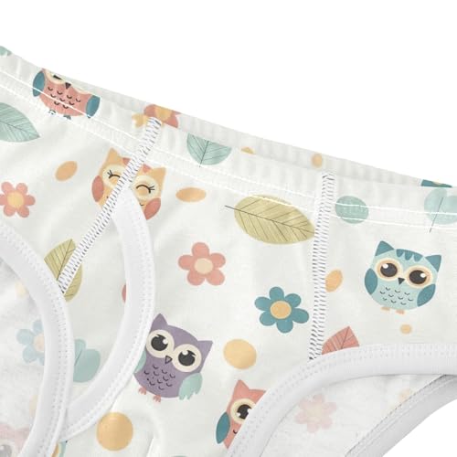 ODAWA Cute Cartoon Owls Cotton Toddler Underwear, Tag-Free Comfort 2T Boy Underwear4
