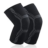 Sportout 2Pack Rodilleras Deportivas Elásticas y Transpirables,Compresión Antideslizante, Desgarros de Menisco,Artritis,Tendinitis,Correr,Sentadillas,Deporte,Hombre y Mujer (Negro, M)