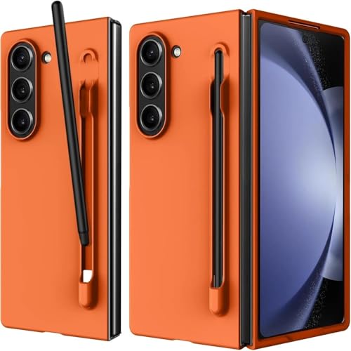 Coque Samsung Z Fold 6 orange idéale pour travailler en déplacement avec fente stylet