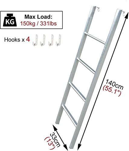 Escalera para literas de RV ajustable plata en loft 3