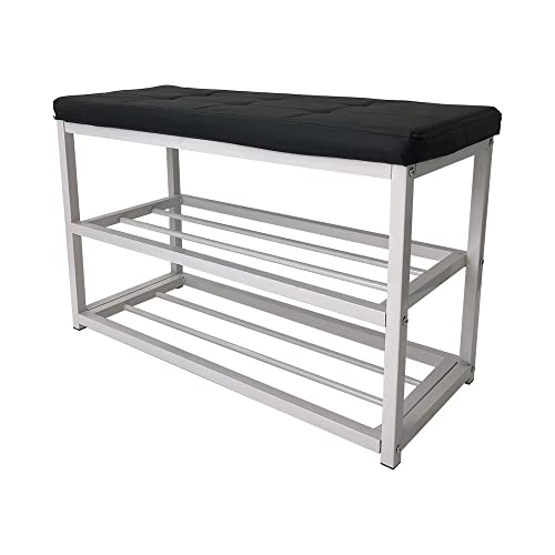 Bonarca 玄関ベンチ シューズラック ベンチ 幅70cm 奥行30cm 高さ44cm スリム 最大6足 収納 耐荷重100kg 下駄箱 靴箱 玄関椅子 靴入れ