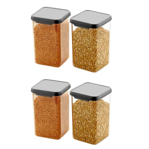 Image of Airtight Plastic Square Container Set for Kitchen Storage Masala Box,Fridge & Pantry Storage,Dishwasher Safe,pulses, cereals,dry fruits,coffee Unbreakable & Space-Saving | (Pack 4-1100 ml)