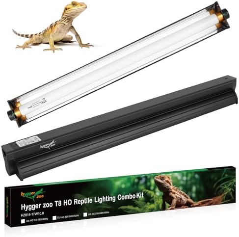 T8 UVB Kit luz para reptiles desierto 17W lámpara UVB 61cm/24" Luz UVB 10.0