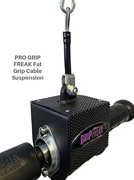 GRIP FREAK 'Suspended' Fat Grip Wrist Roller - Grip Trainer - Forearm Gripper with Dumbbell Hook - Forearm Workout Tool - Forearm Workout Equipment - Best Grip Strengthener ever!