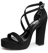 Trary Women's Sandals, Square Toe Heels Sandals, 2inch