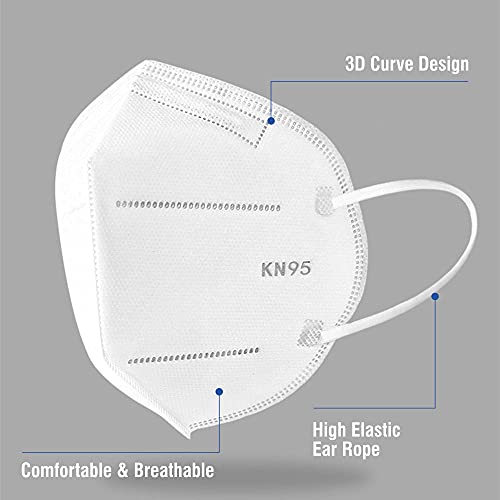 Image of Volga Nonwoven Fabric Resuable N95 Mask 5 Ply (White, Without Valve, Pack of) for Unisex