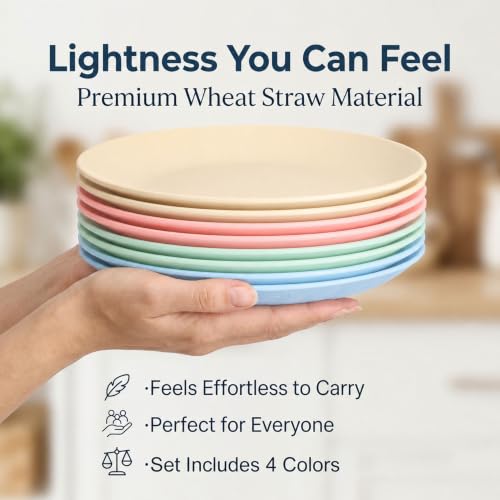 Dishware Set for 8, Outdoor Dinnerware With Cup, Wheat Plates and Bowl Set by GAINSAY - Used condition - Image 6