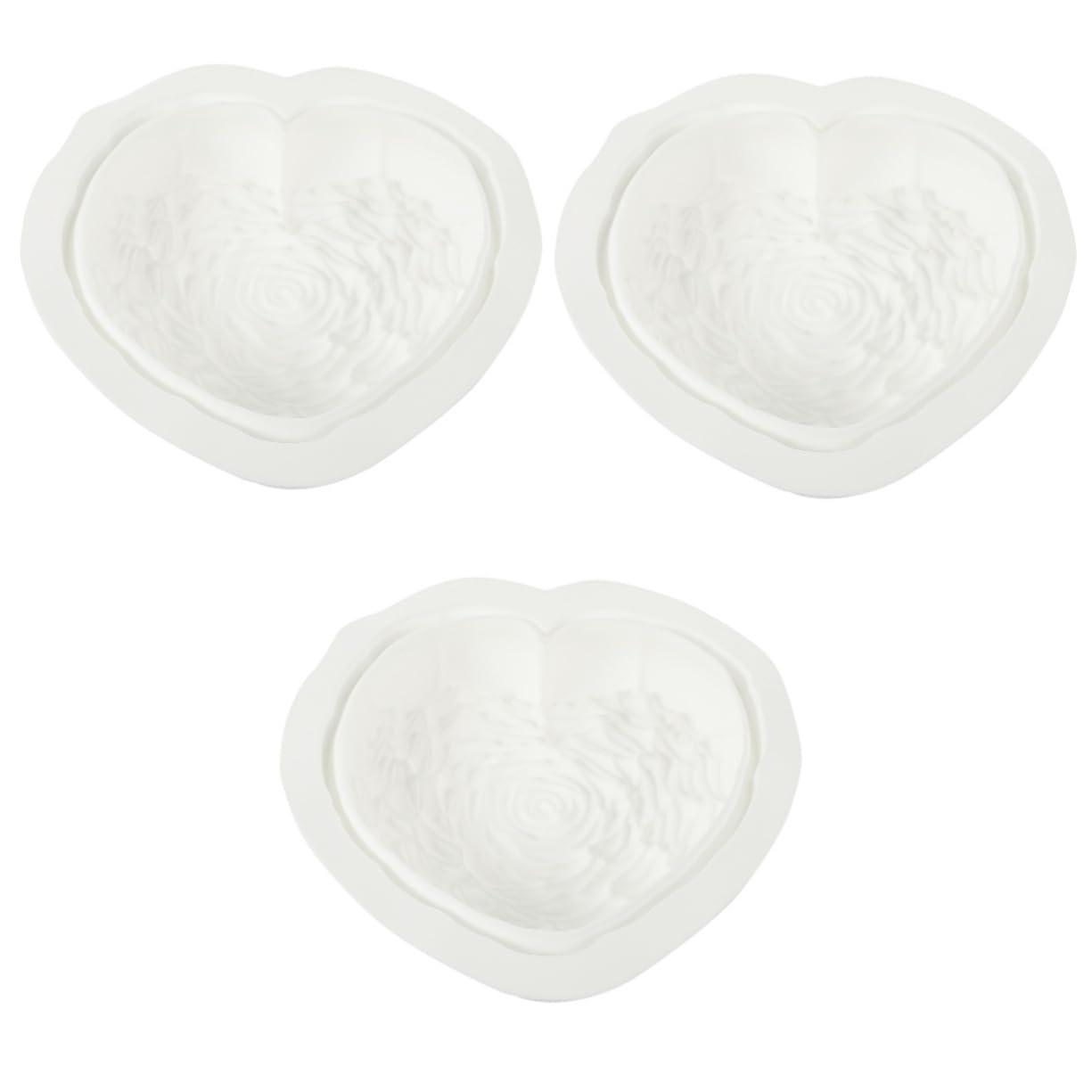 ABOOFAN 3 Pièces Moule à gâteau coeur moule chien cocotte avec couvercle en forme de moule gateau coeur patisserie accessoire moule à gâteau en silicone Moule coeur Gel de silice blanche