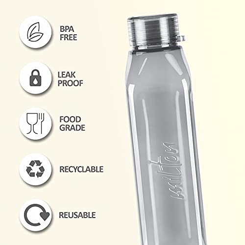 MILTON Prime 1000 Water Bottle, 1 Litre, Reusable Plastic Fridge Bottle, BPA Free and Leak Proof Bottles for Travel, Work, Pack of 1, Grey - Image 3