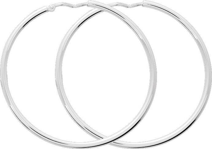 Créoles Or Blanc UMA 18 carats 35 mm, boucles d'oreilles or blanc 750 pour femme
