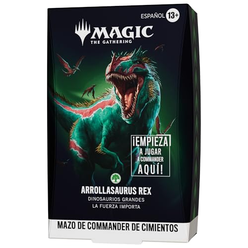 Mazo de Commander de Magic: The Gathering - Cimientos: Arrollasaurus Rex | Mazo de 100 Cartas y Accesorios (Versión en Español)
