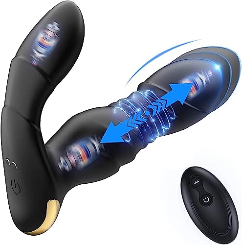 Thrusting Anal Vibrator Male Vibrating Toys, Bit Plug Sex Men Masturbators Adult Couple Erotic Sex Toys for Men Both Sexual Pleasure, P-Spot Remote Control Vibrator AnalPlug Stimulator Butt Plug