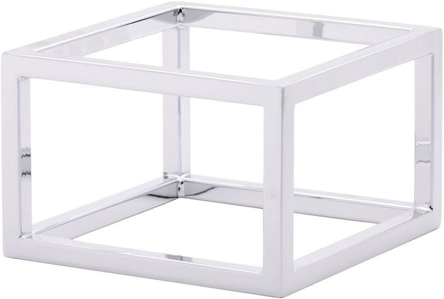 HUBERT Cerve Collection MDEX Chrome Display Riser - 7" L x 7" W x 4 1/2" H