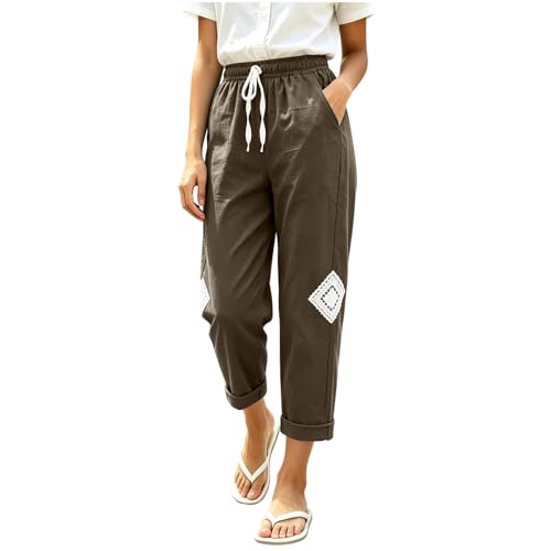 Découpe géométrique sur pantalon large 7/8 chic et décontracté