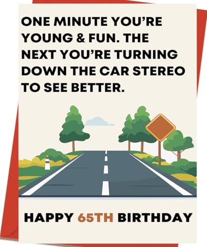 OJsensai 65th Birthday Card & Gifts for Men Women Her Him, 65 Year Old Birthday Decorations for Grandpa Grandma