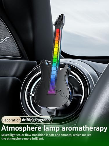 Image of Qawachh Smart LED Car Air Freshener Guitar Shape with Three Adjustable Light Effect, Intelligent Solid Car Aroma, Smart Car Aromatherapy Diffuser,Ultrasonic Atomizer