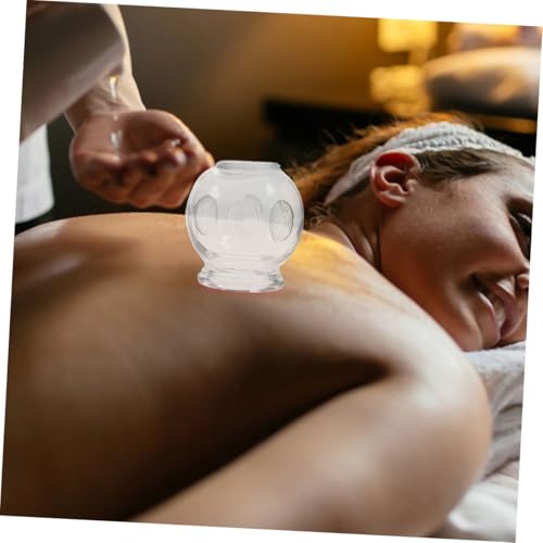Juego de 5 ventosas de vidrio para terapia de ventosaterapia, masaje de vacío para alivio muscular corporal, terapia tradicional china con excelente conductividad térmica y diseño versátil miniatura 5
