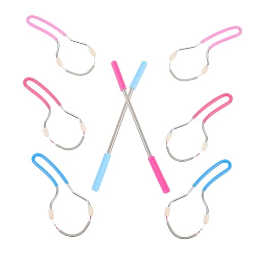 WRITWAA 8 piezas Depilador Facial de Muelle Ergonómico para Mujer de Removedor de para Superior Mejillas Barbilla y Cuello Uso Diario y Viaje