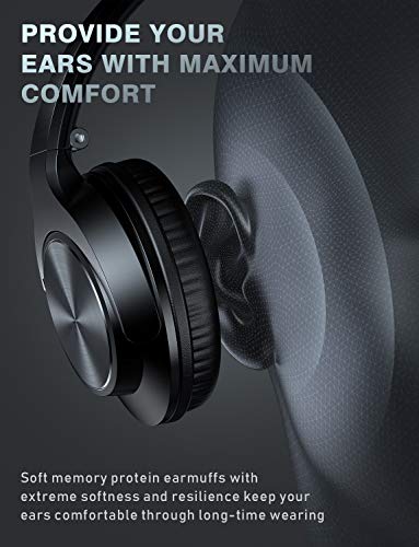 Vogek Over Ear Wired Headphones with Microphone and Noise Isolating, Folding Lightweight Headsets with Deep Bass and Tangle-Free Cord for Cellphones Smartphones Laptop Computer Chromebook, Black - Thumbnail 6