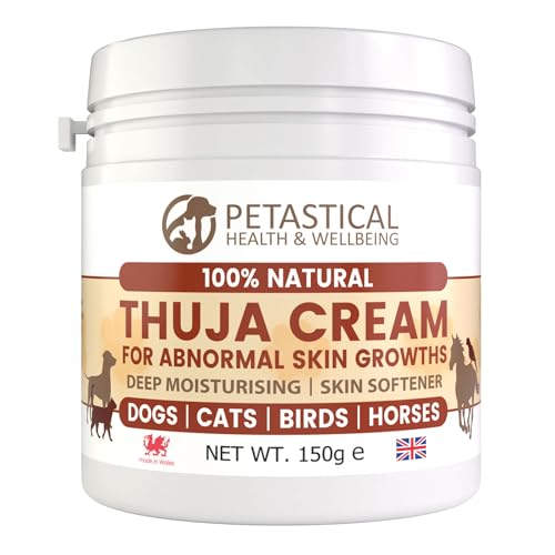 Petastical Thuja Cream for Dogs Cats Horse Birds - Cooling Skin Care Deep Moisturising Traditionally used for Abnormal Skin Growth Warts Sarcoids - All Natural - Made in UK