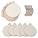 Price comparison product image 50 Pieces Wooden Round Bauble Blank Hanging Wood Pieces Christmas Tree Pendants Ornaments with Twines for Holiday Decoration and DIY Craft Making,Gift Tags & Hanging Decor Embellishments