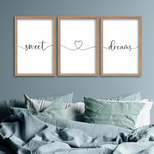 SRSZHIYUE Bedroom Above Bed Wall Decor Minimalist Sweet Dreams Sign