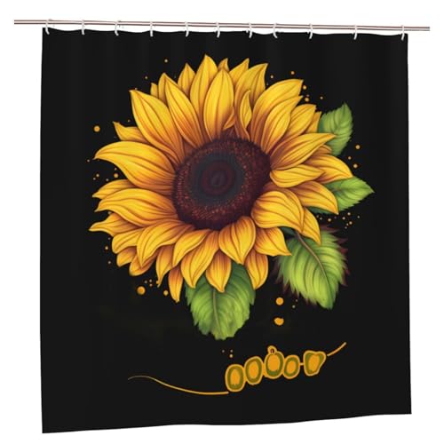 Rideau de douche imperméable tournesol pour un bain joyeux - 2
