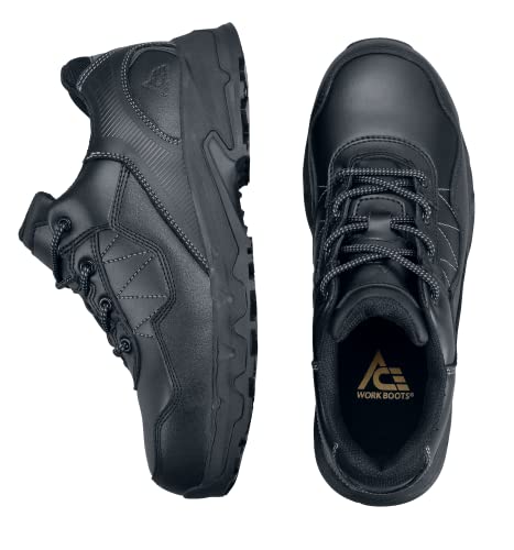 Image of Shoes for Crews Piston Low and Mid, Men's, Women's, Unisex Soft Toe Slip Resistant Work Shoes, Water Resistant, Black