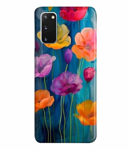 Image of Printed Hard Back Case Cover & Compatible for Samsung Galaxy S20 | Flower Vector Art (Multicolor) - D1193