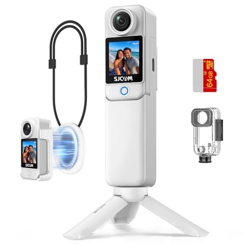 SJCAM C300 Camcorder Vlogging Combo 64GB,4K YouTube Camera,7H Power,6-Axis Stabilization,Dual-Touch Screen 154° Wide FOV Video Camcorders,Waterproof Cam for Content Creators Bloggers