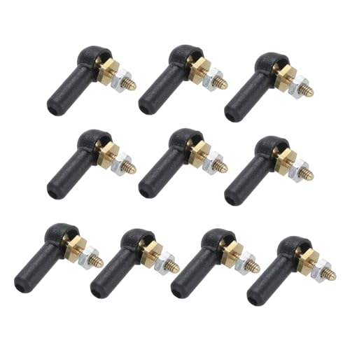 uxcell M2 Ball Rods End Head Ball Joint Buckle Steering Connecting Pushrod Tie for RC Aircraft Model Plastic Black 10Pcs